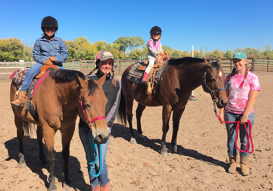 Horse ride at Manitou Hills Farm birthday party